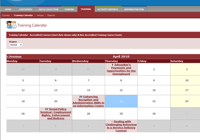 Online training calendars provide increased access to information Oyster
