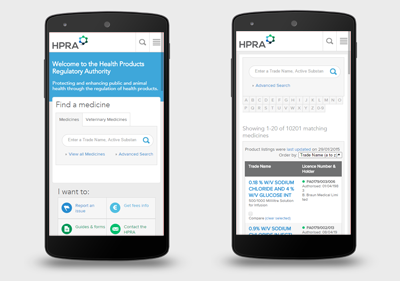 With a responsive design, the website is fully functional on tablets and mobile devices. HPRA