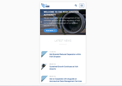 A responsive design that's fully functional on tablets and mobile devices. IAA Website