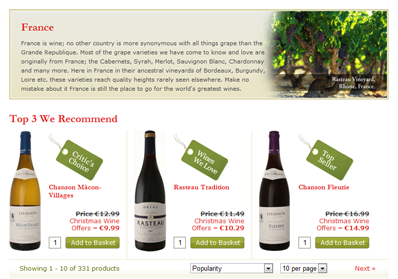 Each product list displays 3 popular products from that list. O'Briens